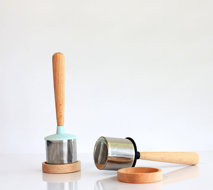 Bamboo & Stainless steel Tea Infuser with Drip Tray