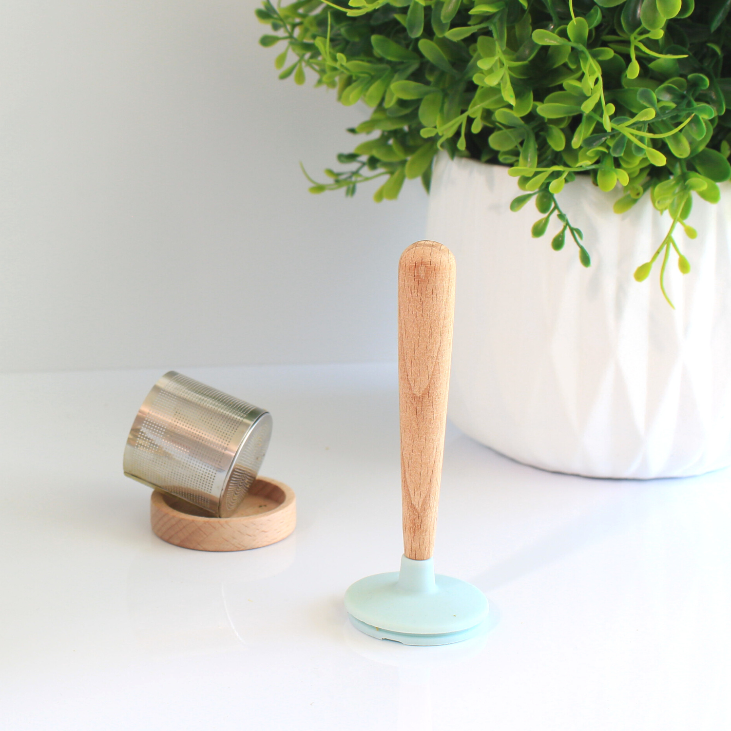 Bamboo & Stainless steel Tea Infuser with Drip Tray