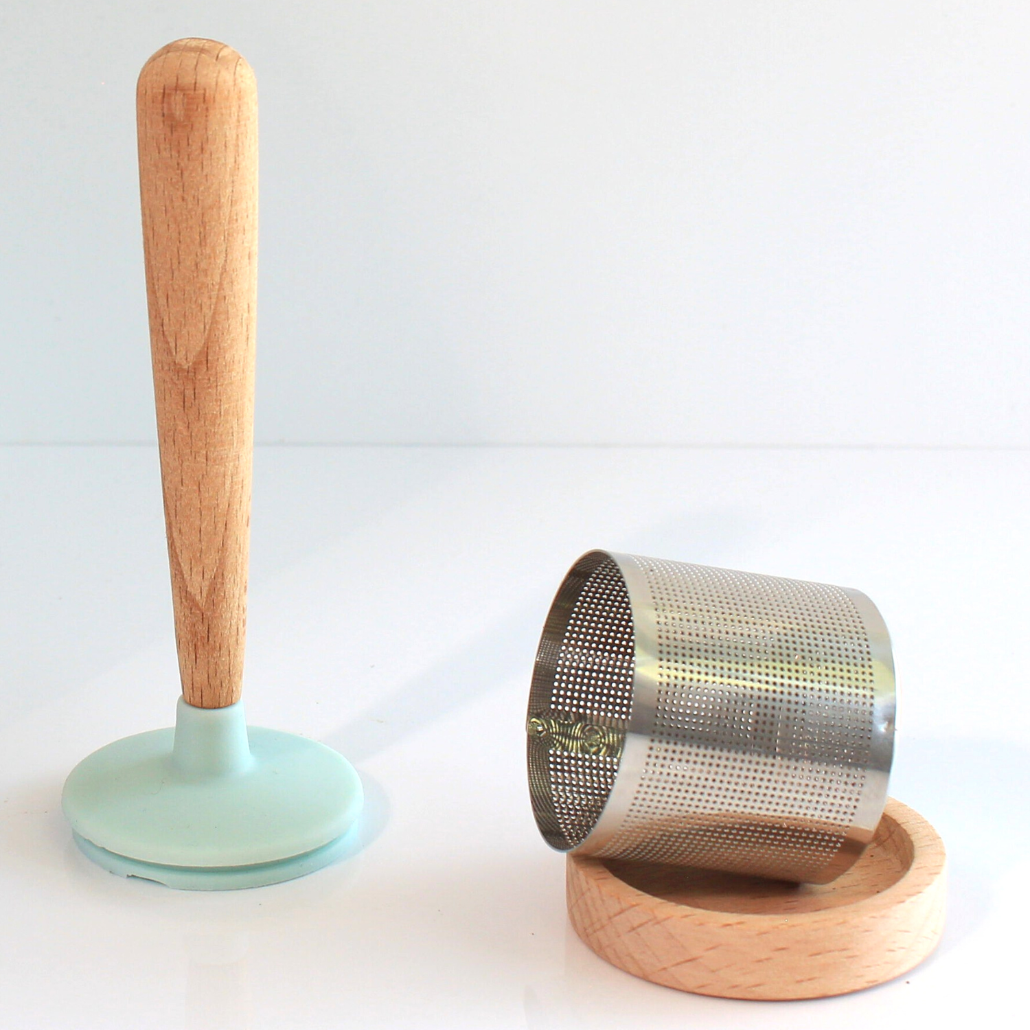 Bamboo & Stainless steel Tea Infuser with Drip Tray